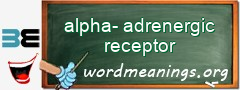 WordMeaning blackboard for alpha-adrenergic receptor